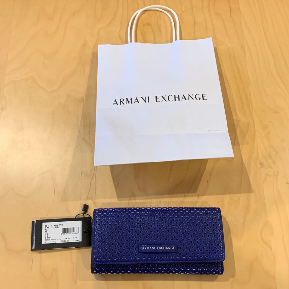 New-Armani Exchange-A/X-Blue Royal Wallet